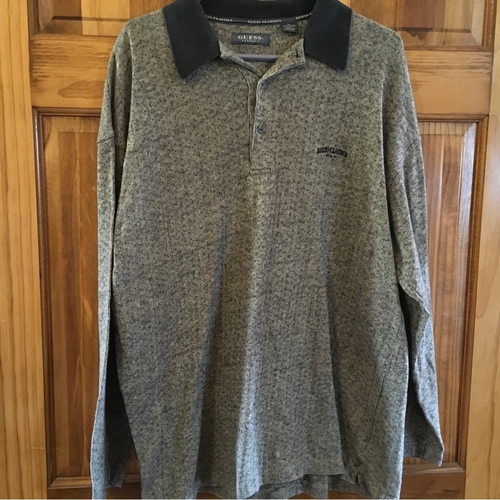 Vintage‎ Guess Classics Men's Gray Long Sleeve Shirt